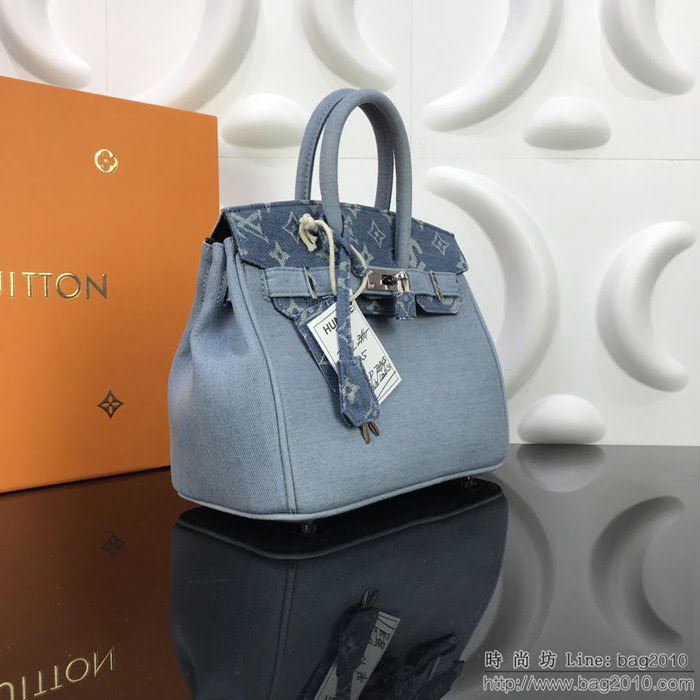 路易威登LV女包 頂級原單 M48888-25cm Humble Travel Bag Birkin BK Sup合作款 原版牛仔包包 時尚百搭款 泊金  ydh2711